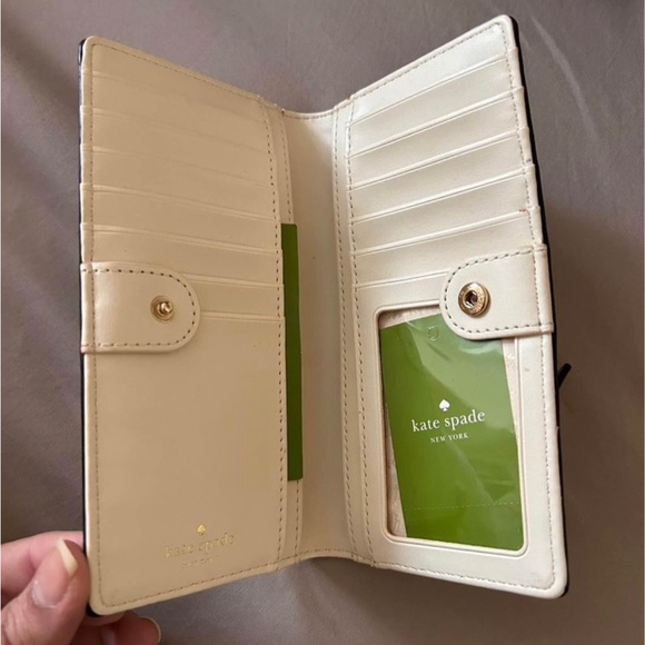 Gold Kate Spade Shimmer Large Wallet - Picture 2 of 2